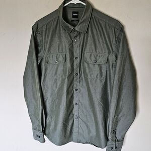 Hugo Boss Cotton Bamboo Button Down Shirt  - Army Green - Slim Fit XL